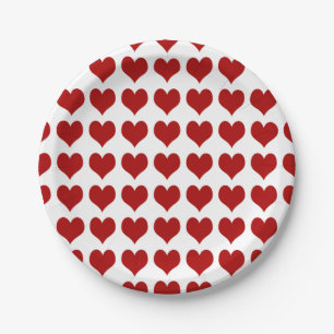 Hart op dag van de valentijn papieren bordje