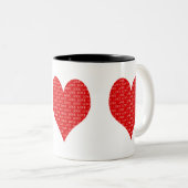 Hart op dag van de valentijn tweekleurige koffiemok (Voorkant rechts)