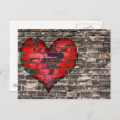 Hart op de muur briefkaart (Voorkant / Achterkant)