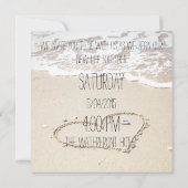 Hart op de uitnodiging voor strandbruiloft (Achterkant)