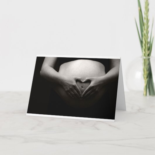 Hart op een zwangere buik kaart (Voorkant)