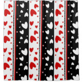 Hart op een zwarte en witte achtergrond douchegordijn (Voorkant)