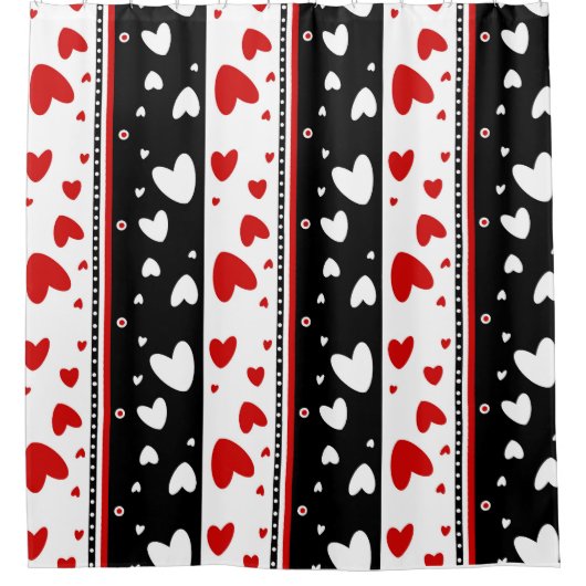 Hart op een zwarte en witte achtergrond douchegordijn (Voorkant)
