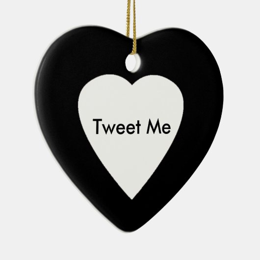 Hart op hart en tweet keramisch ornament (Rechts)