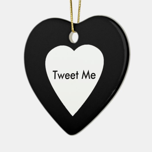 Hart op hart en tweet keramisch ornament (Links)