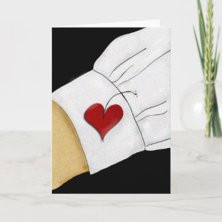 Hart op mijn sleeve feestdagen kaart