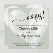 Hart op Sage Green Oops. Kaart uitgestelde weddens (Voorkant / Achterkant)