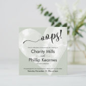 Hart op Sage Green Oops. Kaart uitgestelde weddens (Staand voorkant)