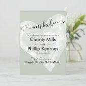 Hart op Sage Green Our Bad Postponed Wedding Kaart (Staand voorkant)