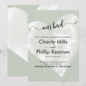 Hart op Sage Green Our Bad Postponed Wedding Kaart (Voorkant / Achterkant)