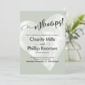 Hart op Sage Green Whoops! Kaart uitgestelde wedde (Staand voorkant)