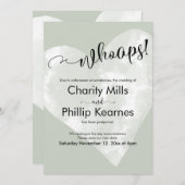 Hart op Sage Green Whoops! Kaart uitgestelde wedde (Voorkant / Achterkant)