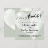 Hart op Sage Green Whoops! Kaart uitgestelde wedde (Voorkant / Achterkant)