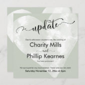 Hart op Sage Groene Update Uitgestelde Bruiloft Ka (Voorkant / Achterkant)