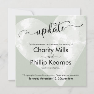 Hart op Sage Groene Update Uitgestelde Bruiloft Ka