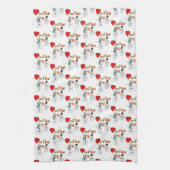 Hart op Vuur Sneeuwman Keuken Handdoek (Verticaal)