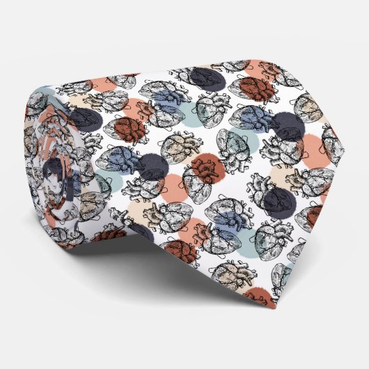  hart op wit stropdas (Opgerold)