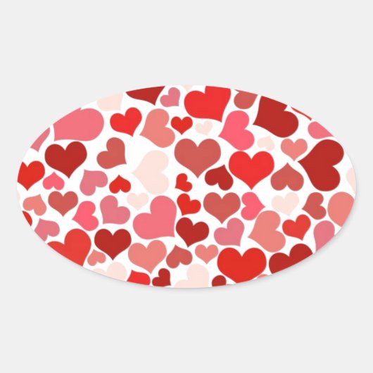 hart ovale sticker (Voorkant)
