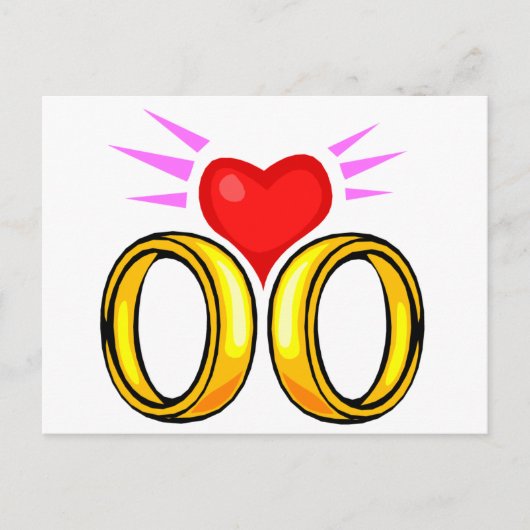 Hart over bruiloft briefkaart (Voorkant)