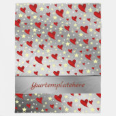 hart, paars, decoratie, medaille, onderscheiding, fleece deken (Voorkant)