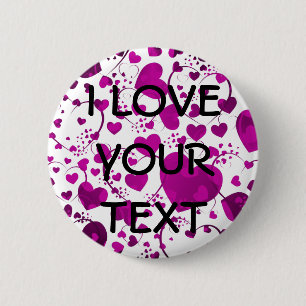 HART Patroon ART 6 + jouw tekst Ronde Button 5,7 Cm