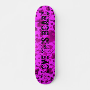 HART Patroon ART 6 + jouw tekst   Roze Skateboard