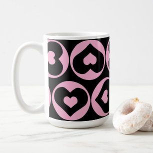 Hart Patroon Roze Liefde Graphic Bold Koffiemok