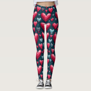 💙 Hart Patroon Speelse Huisstijl Liefde Leggings