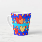 Hart Pattern Beste pap Cust. Text Latte Mok (Linkerhoek)