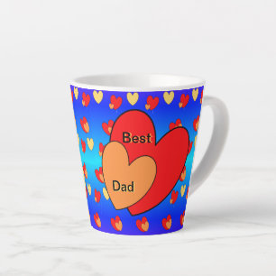 Hart Pattern Beste pap Cust. Text Latte Mok
