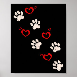 Hart Paw Print Valentijnsdag Hondenliefhebber Pupp