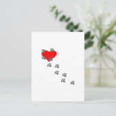 Hart (Pawprinters) Briefkaart (Staand voorkant)