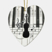Hart Piano Toetsenbord Viool Ornament (Links)
