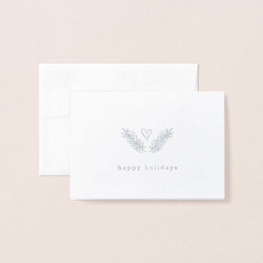 Hart & Pine - Zilver & Kraftpapier Prettig feest Folie Kaarten (Voorkant met envelop)