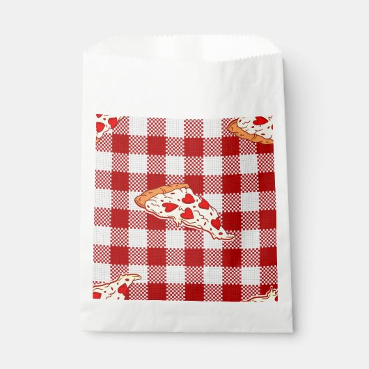 Hart Pizza valentijn Red Gingham Bedankzakje (Voorkant)