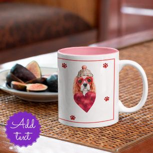 Hart Poot Cavalier Spaniel Valentijnsdag Cadeau Ho Tweekleurige Koffiemok