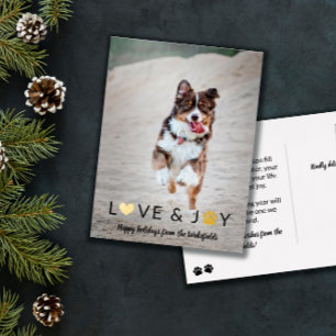 Hart Poot Liefde & Vreugde Huisdier Foto Prettig K Folie Feestdagen Briefkaart