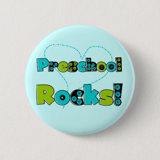 Hart Preschool Rocks Tshirts en Gifts Ronde Button 5,7 Cm (Voorkant)