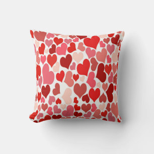 Hart Print Red en roze Sierkussen