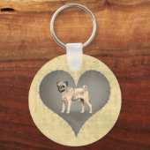 Hart Pug Sleutelhanger (Voorkant)