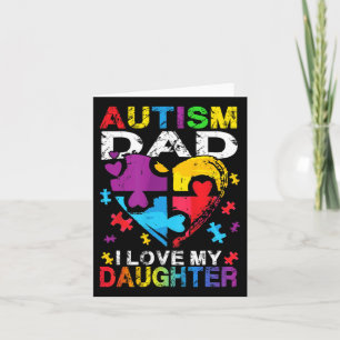 Hart Puzzel Autisme Papa Ik hou van mijn dochter A Kaart