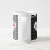 Hart Quilt Patchwork Koffiekop Extra Grote Mok (Achterkant)