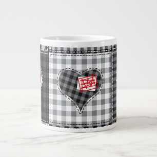 Hart Quilt Patchwork Koffiekop Extra Grote Mok