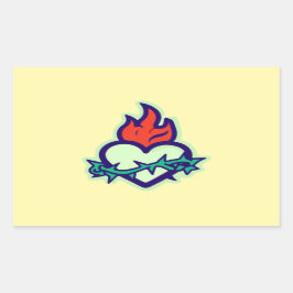 hart rechthoekige sticker