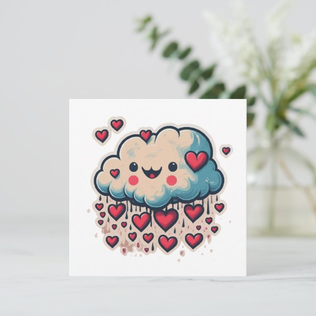 Hart Regen Cartoon (Staand voorkant)