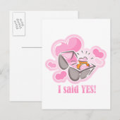 Hart Ring Ik zei Ja Aankondigingskaart (Voorkant / Achterkant)