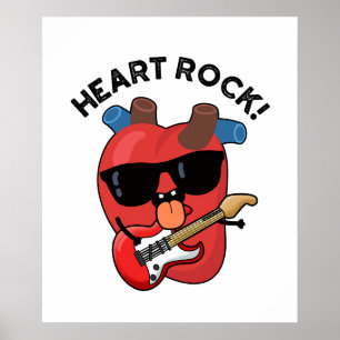 Hart Rock Grappige Muziek Anatomie Woordspeling Poster