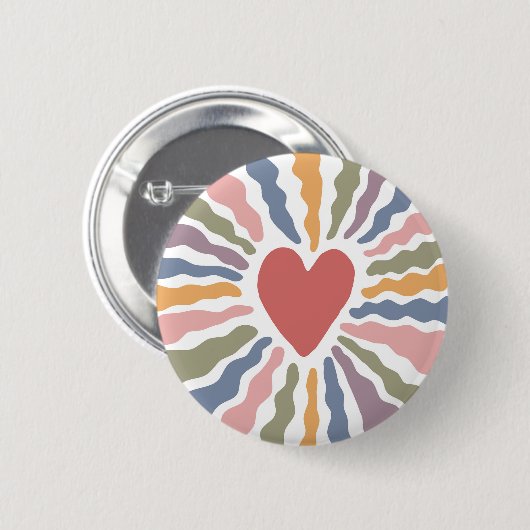 hart ronde button 5,7 cm (Voorkant /achterkant)