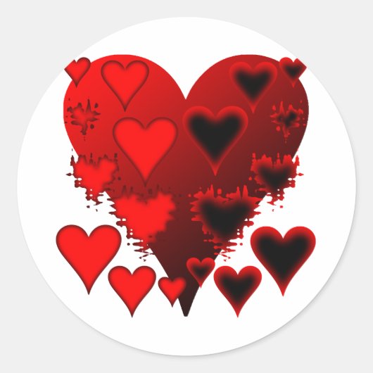 hart ronde sticker (Voorkant)