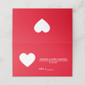 Hart Rood Witte Bruiloft Tafel (Buitenkant ongevouwen)
